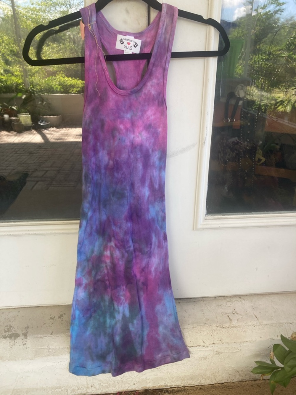 Tie-Dye Purple Blue Mini Dress by SuZ (Handcrafted Look)